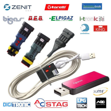 Кабель-интерфейс  для настройки ГБО  Stag, AEB, Zenit на чипе Ftdi с индикацией сигнала, с флешкой, с програмами 2008-2025г и драйверами-0