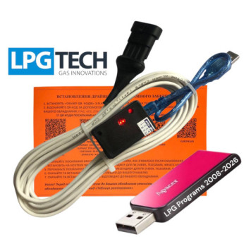 Кабель-интерфейс для диагностики и настройки ГБО LPGTECH  на чипе FTDI с индикацией плюс флешка с программами ГБО и драйверами-0