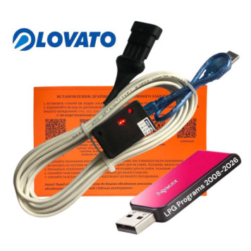 Кабель-интерфейс для диагностики и настройки ГБО LOVATO  на чипе FTDI с индикацией плюс флешка с программами ГБО и драйверами-0