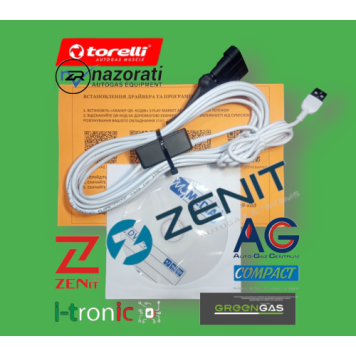 Кабель-интерфейс для диагностики и настройки ГБО Zenit Compact, JZ 2005, JZ 2009, JZ 2013, Zenit PRO, Torelli, Zenit, I-Tronic, Greengas, Prins Autronic с индикацией сигнала.-0